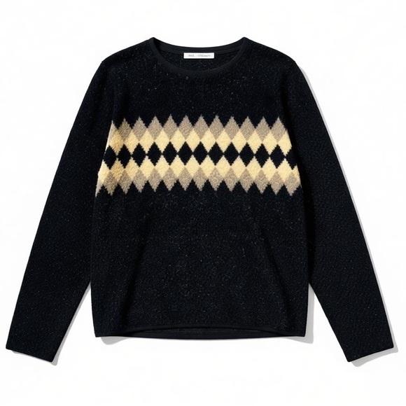 Palmetto’s Sweaters - 4/$20 VTG Palmetto’s Argyle Sherpa Fleece Sweater – Size M – Made in USA 🇺🇸